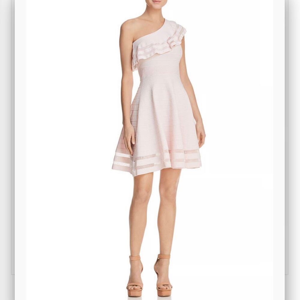 New Ted Baker Streena Ruffle One Shoulder Dress Feminine Coquette Dainty